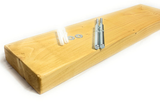 WATERFRONT FURNITURE Natural Oak Rustic Floating Shelf - 15 CM X 4.5 CM (6 X 2)